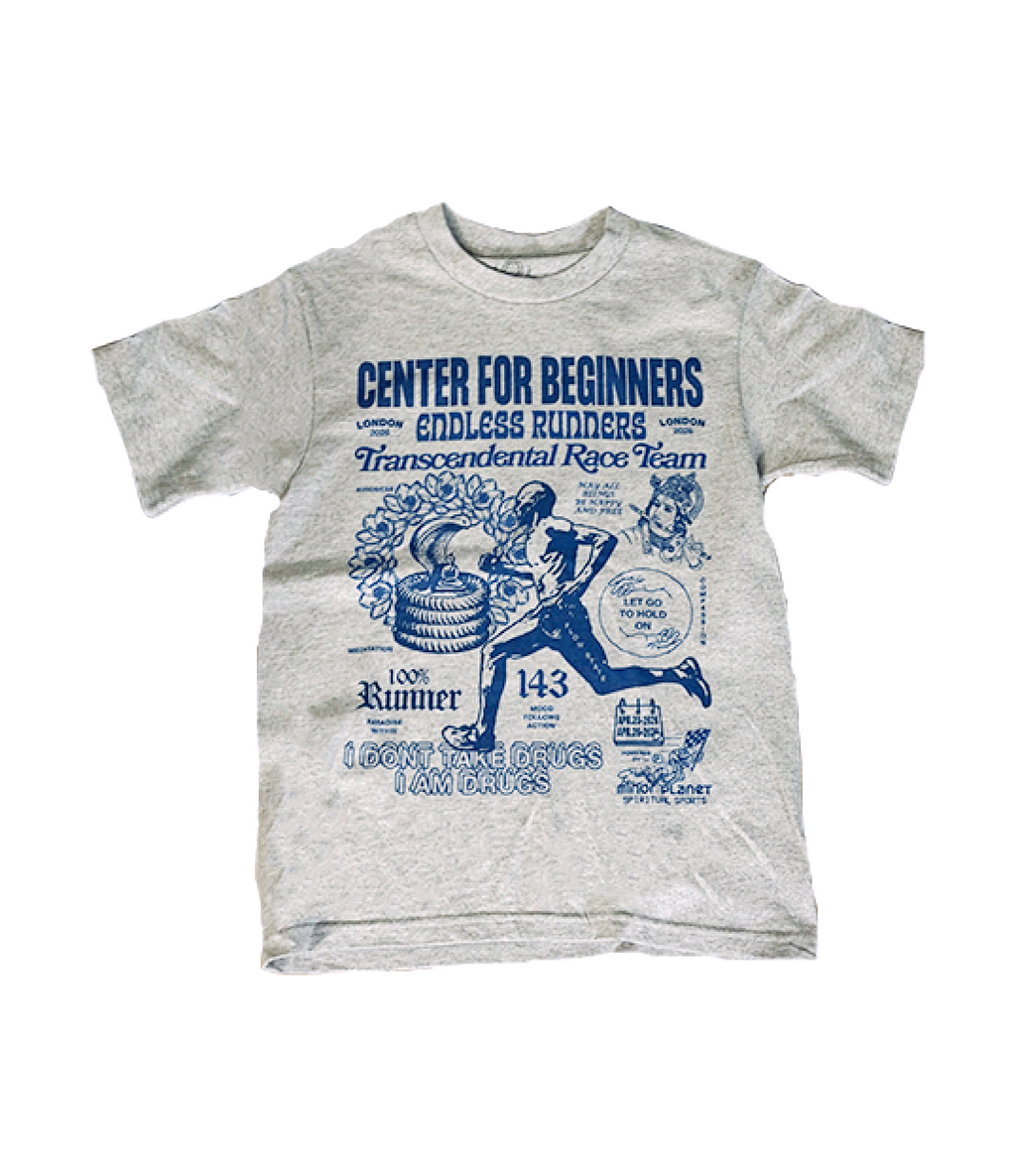 CENTER FOR BEGINNERS LONDON 2026 TEE HEATHER GREY/ BLUE PRINT