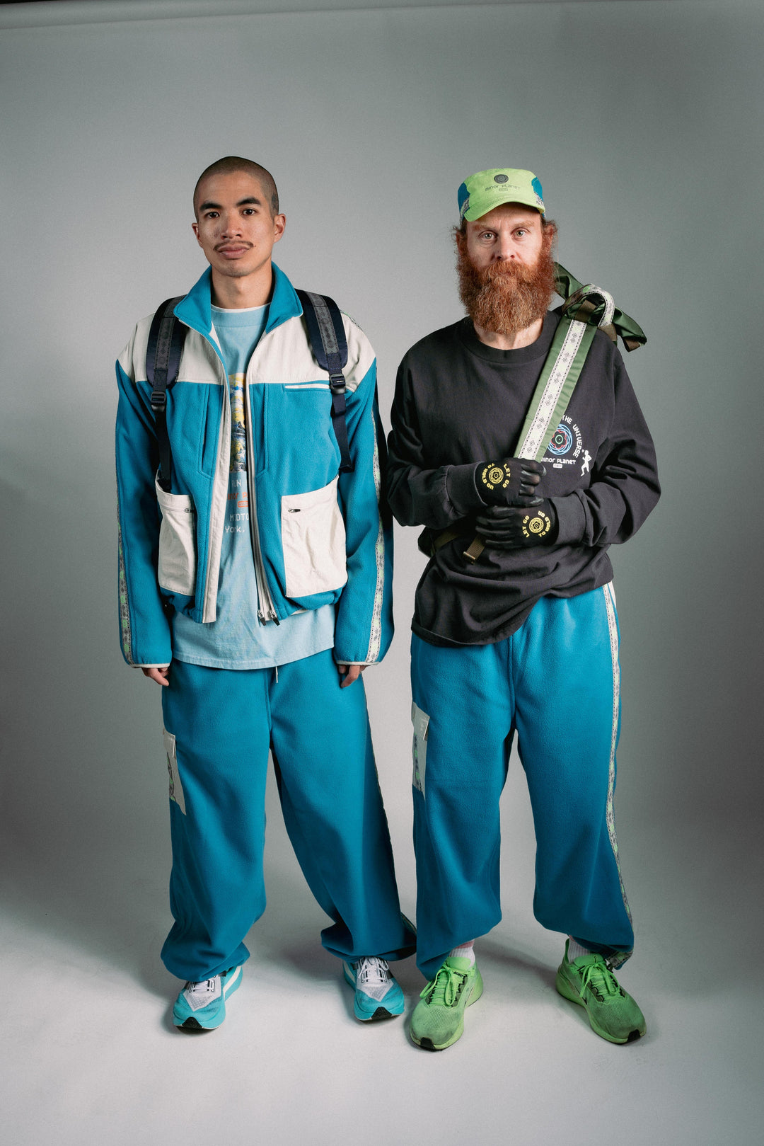 HELIO TRACK PANT- TEAL GREY Fleece