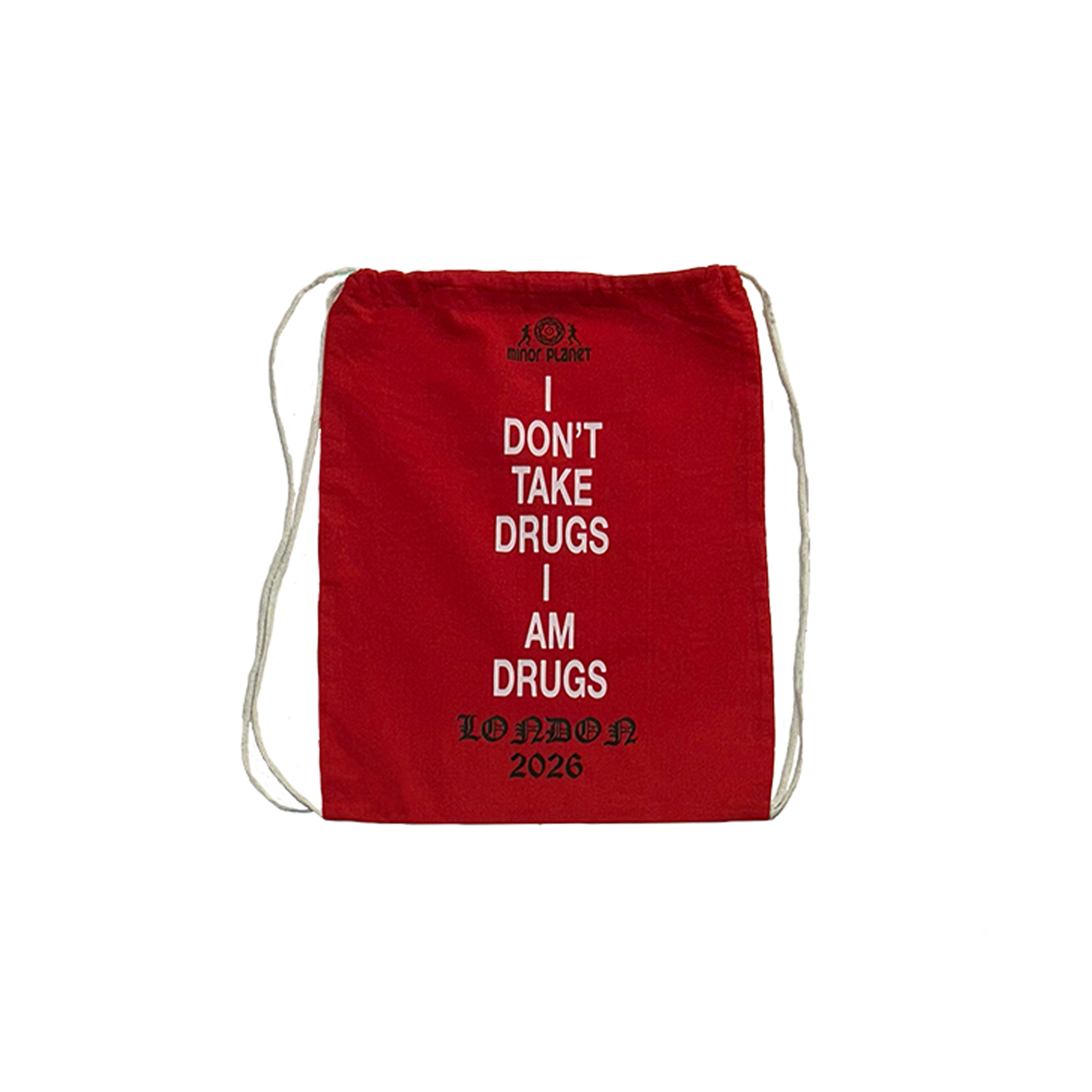 I AM DRUGS CINCH BAG - RED