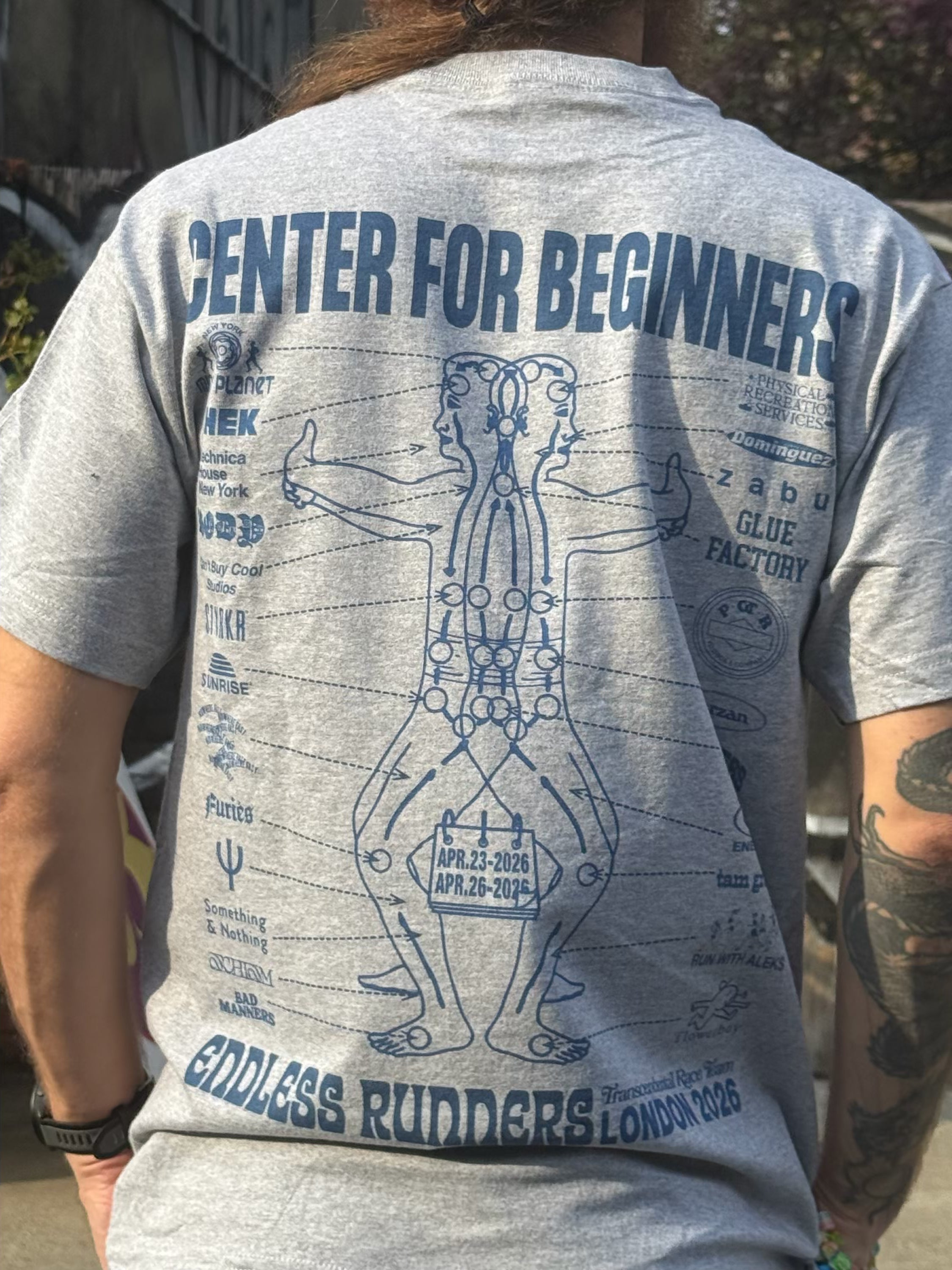 CENTER FOR BEGINNERS LONDON 2026 TEE HEATHER GREY/ BLUE PRINT