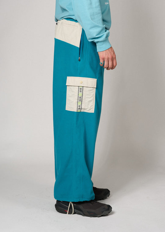 HELIO TRACK PANT- TEAL GREY Fleece