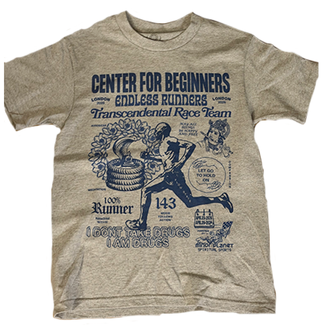CENTER FOR BEGINNERS LONDON 2026 TEE HEATHER GREY/ BLUE PRINT