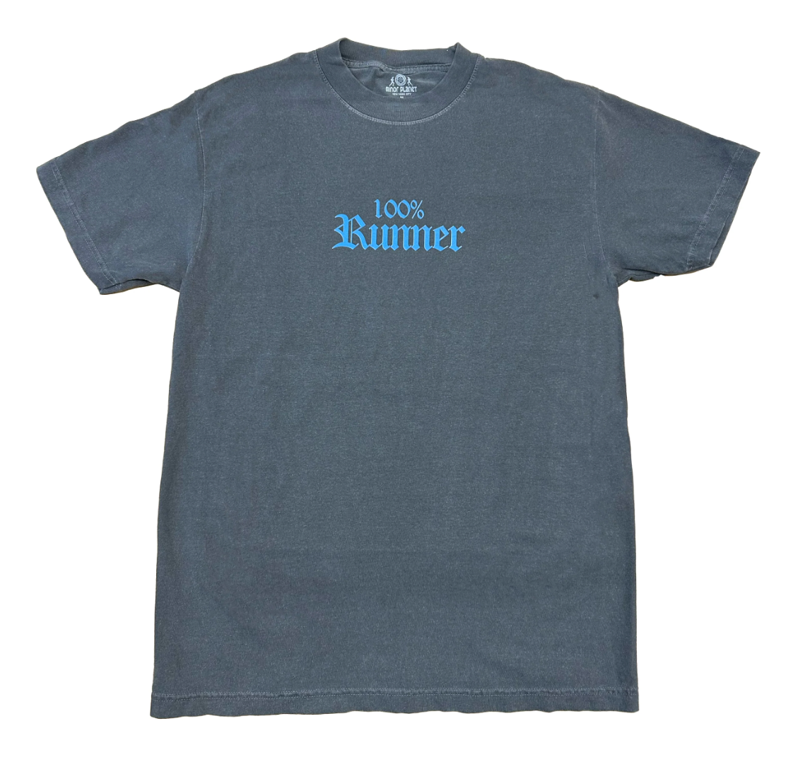 100% Runner Tee - WASHED BLACK