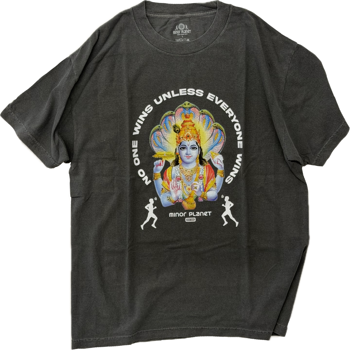 EVERYONE WINS VISHNU TEE - WAHSED BLACK