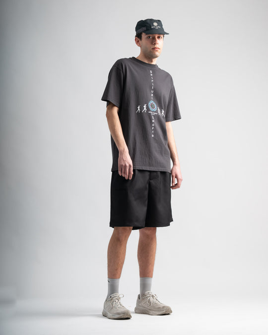 Double Pleat Short - Black