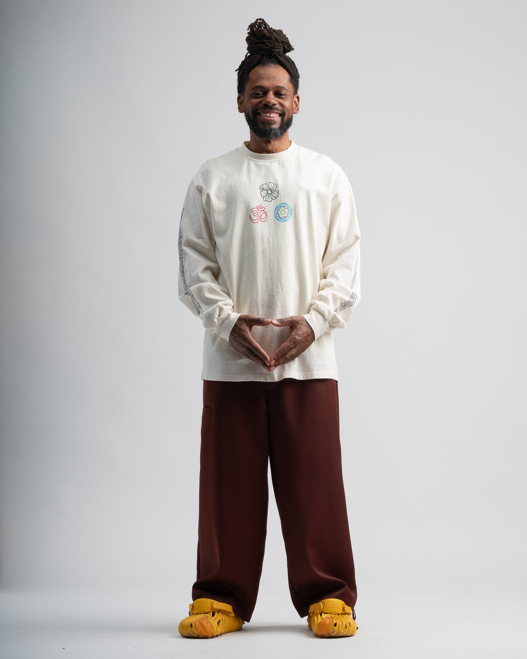 Tri Symbol Long Sleeve Tee - Cloud White
