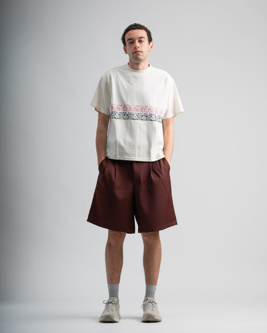 Double Pleat Short - Burgandy